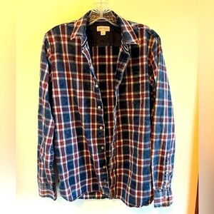 Sand + Stone Unisex Plaid Shirt Men’s S 100% Cotton Button Down